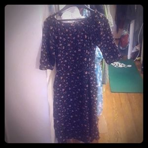 Vintage sweet 90s  black floral dress